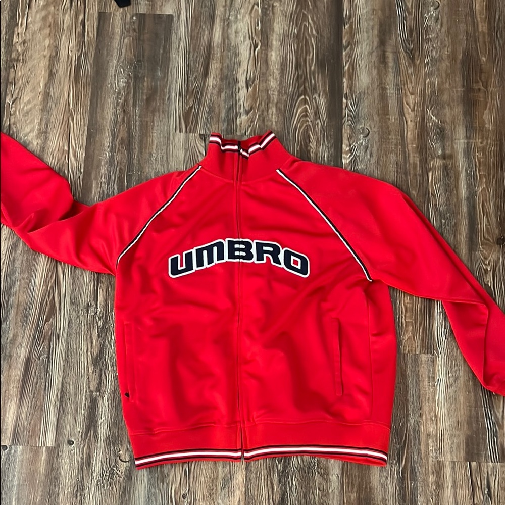 Umbro Red Track Jacket with Black and White Accents